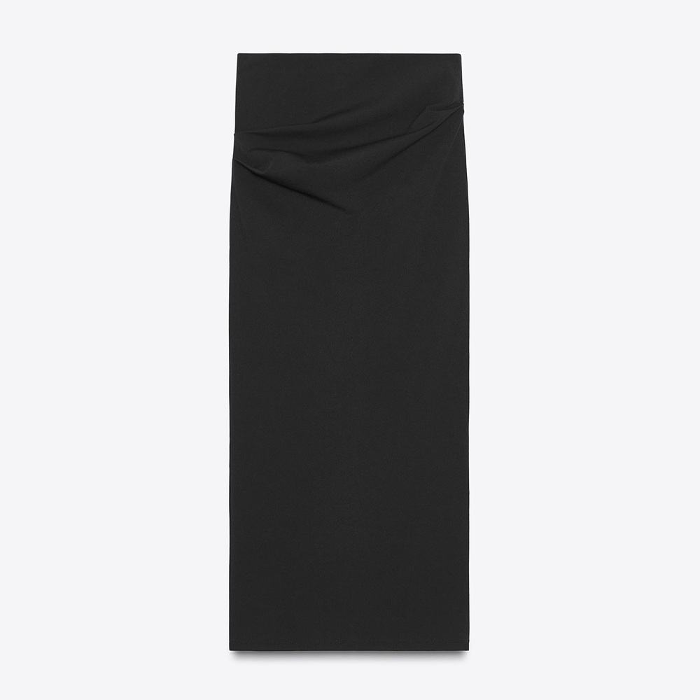 Zara soft midi skirt In black